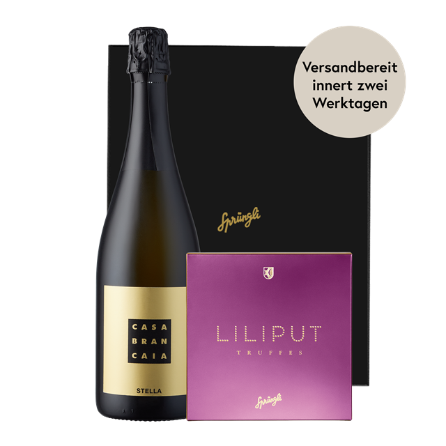 Geschenkset Sprüngli Liliput Truffes STELLA V.S.Q., Brancaia, Toscana