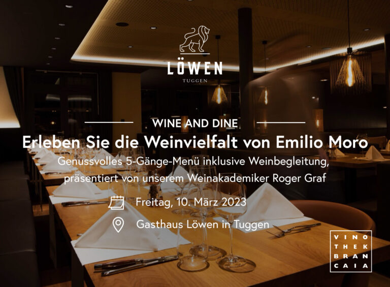 Wine and Dine: Erleben Sie die Weinvielfalt von Emilio Moro im Gasthaus Löwen, Tuggen