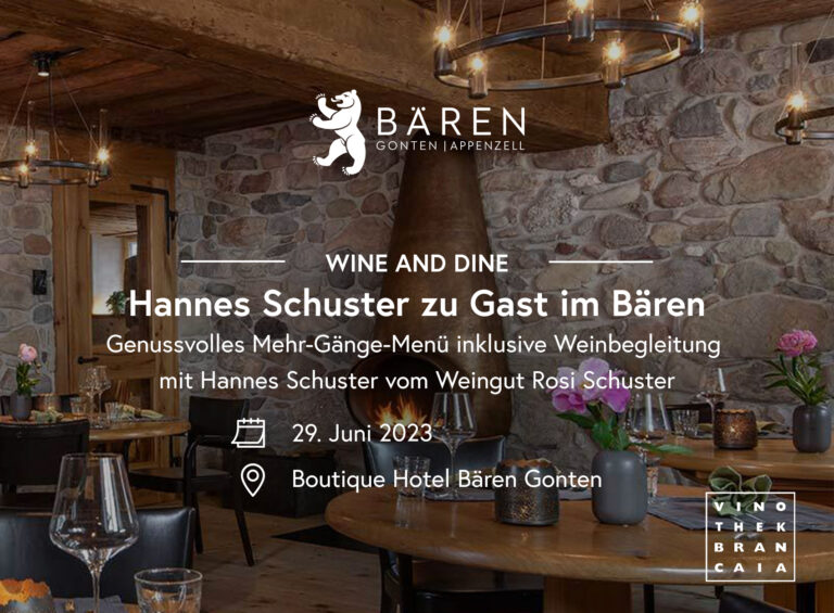 Wine and Dine: Hannes Schuster im Bären